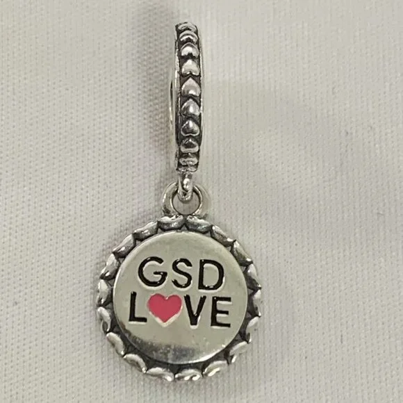 Rare Pandora German Shepherd Love GSD Dangle Charm, S925 Silver Jewelry - Picture 2 of 4
